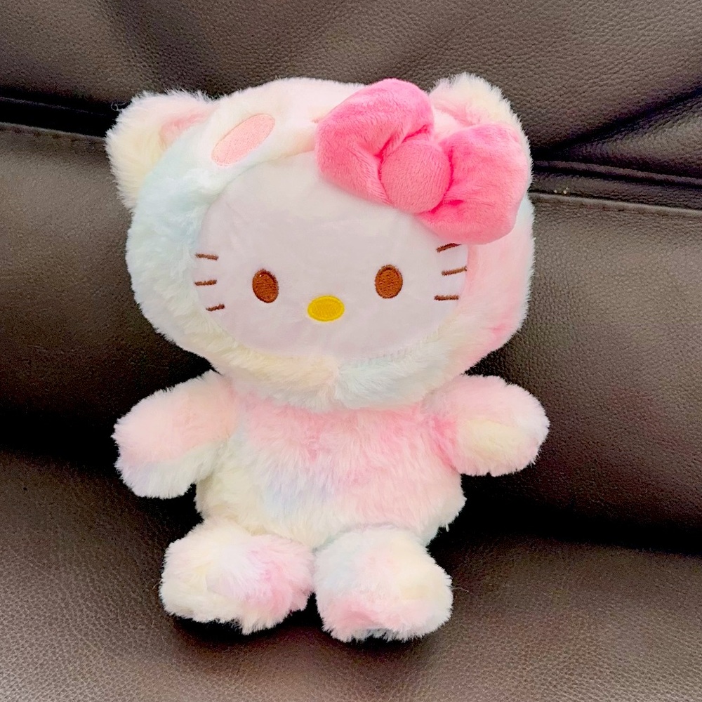 A little hello kitty with a rainbow pj and a bow tie! 25cm and $10